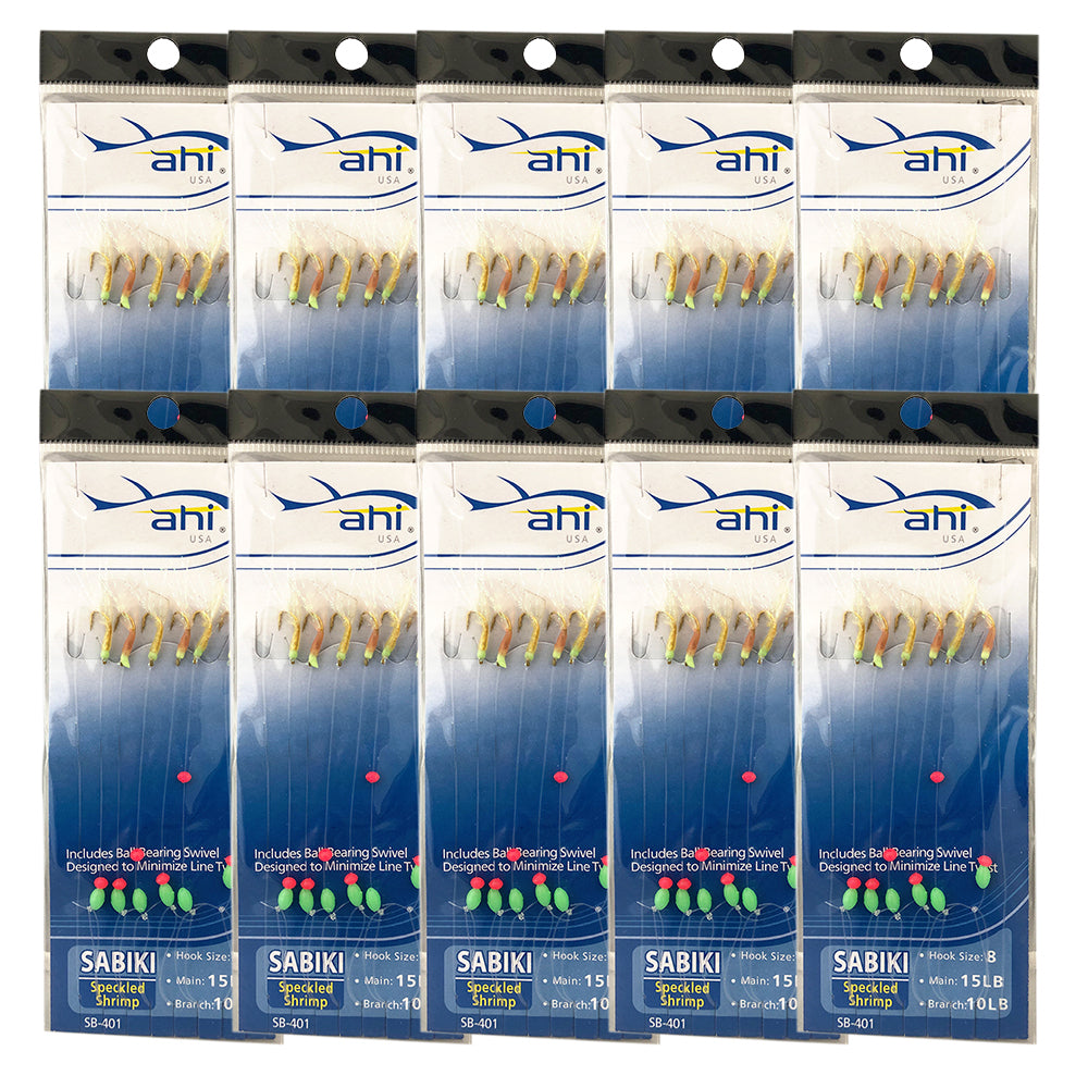 Red/White Speckled Shrimp Sabiki - 10 Pack – Promar & Ahi USA