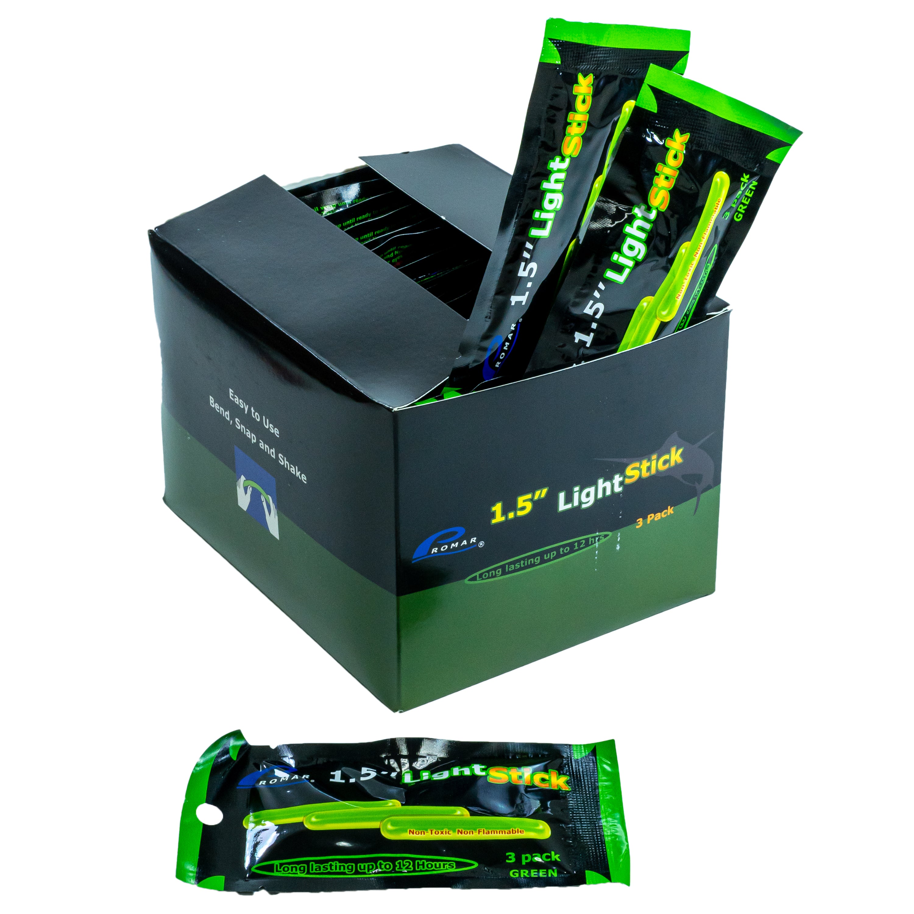 1.5" Light Glow Sticks - 50 Packs Old Packaging Open