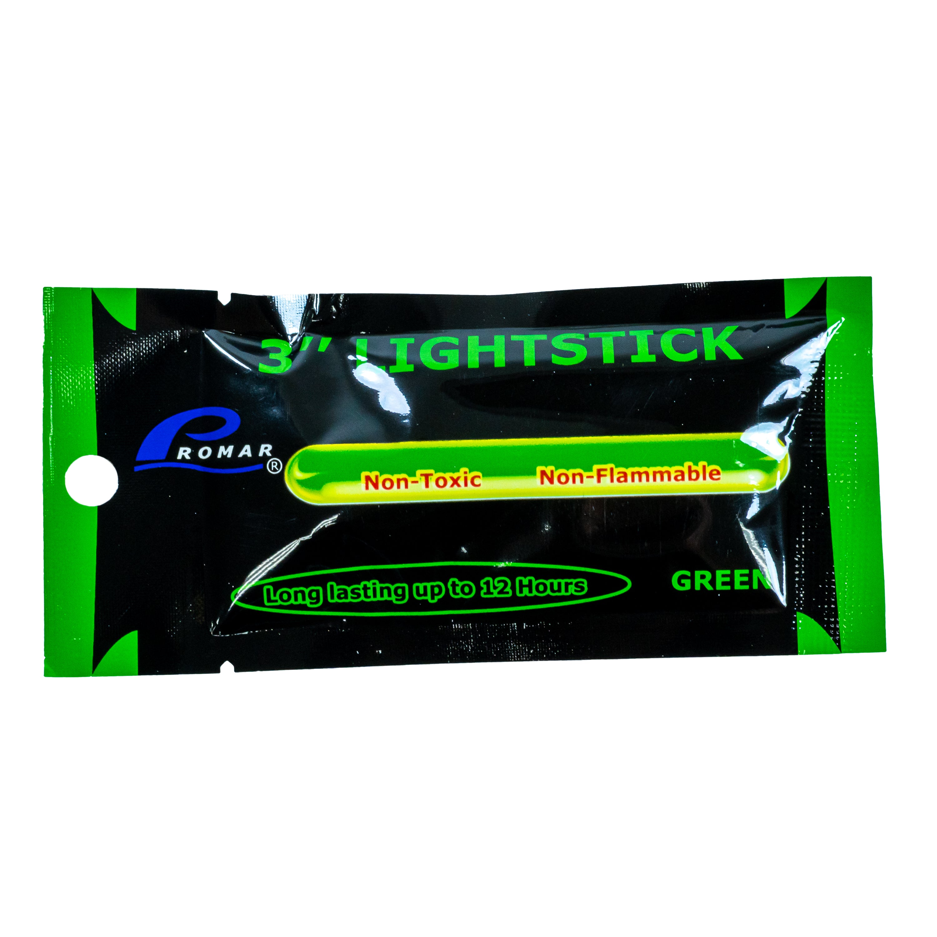 3" Light Glow Sticks Individual Bag Green