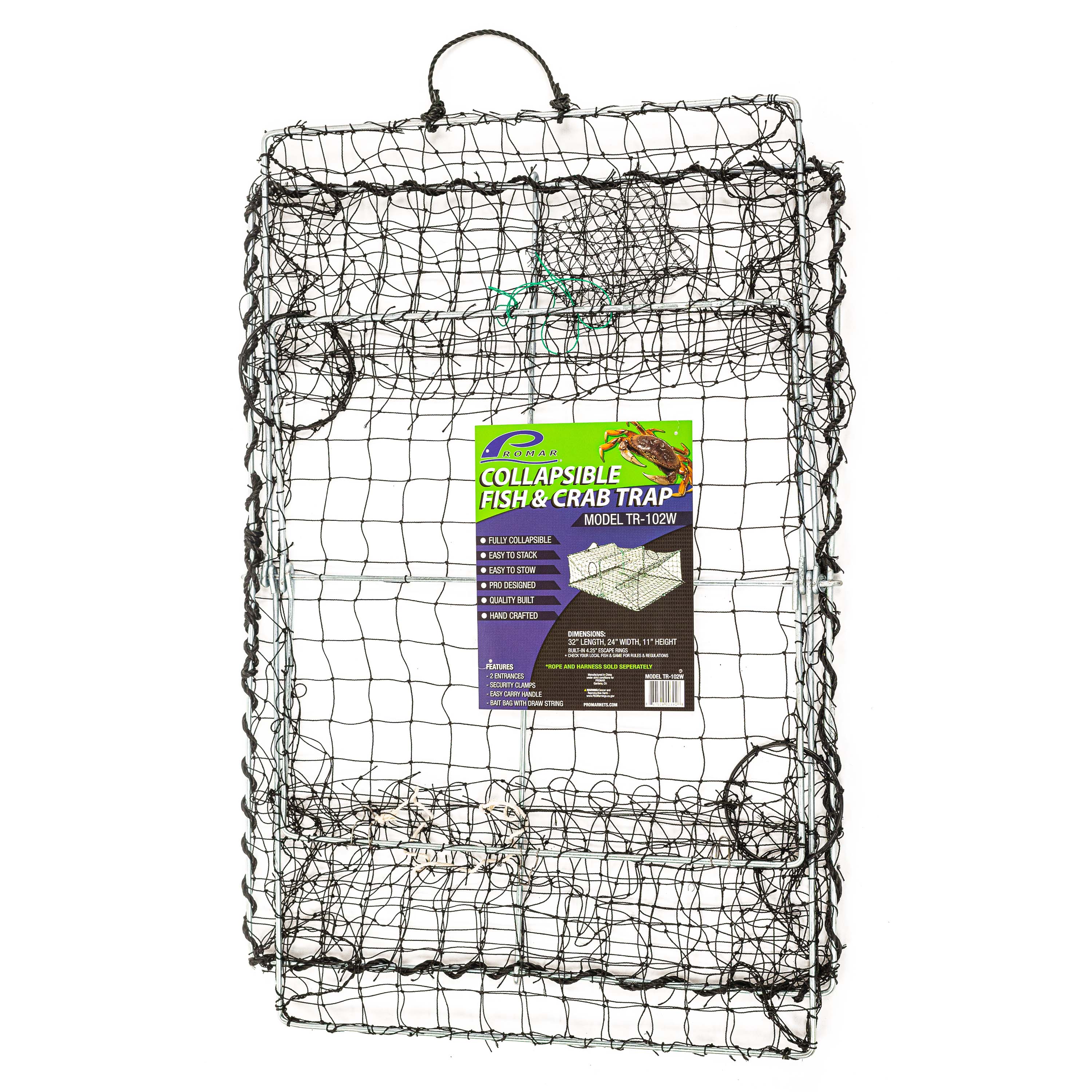 Collapsible Fish & Crab Traps - 32" x 24" x 11"