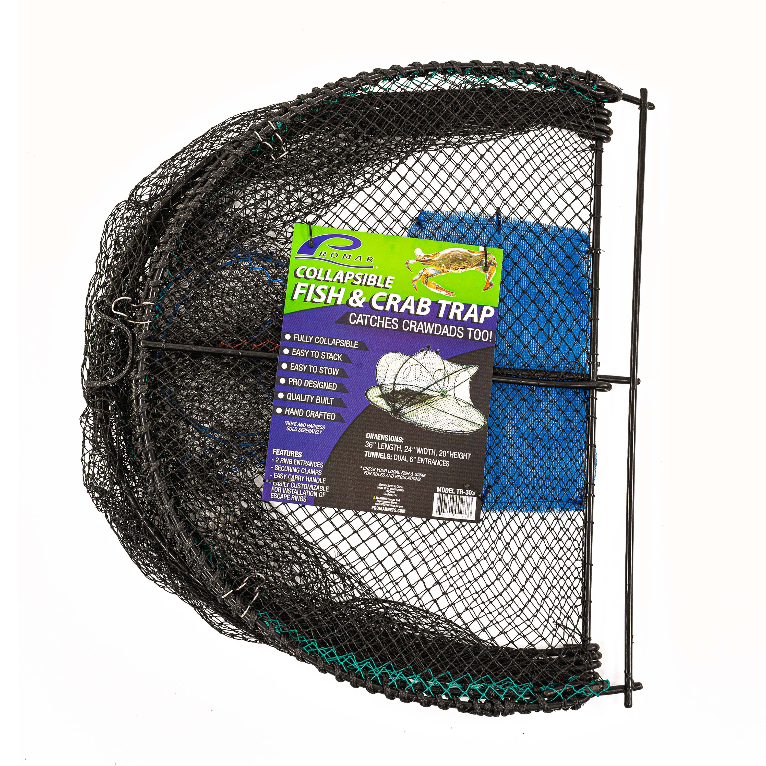 Collapsible Crawfish/Crab Trap 24"x18"x8"